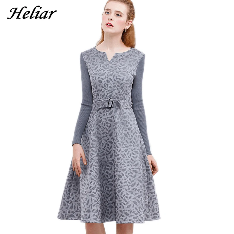 HELIAR 2019 Spring Women Dress Grey Suede Dress Female Thick Soft Floral Printed Dress With Waist Band Elegant Dress For Women
HELIAR 2019 Spring Women Dress Grey Suede Dress Female Thick Soft Floral Printed Dress With Waist Band Elegant Dress For Women