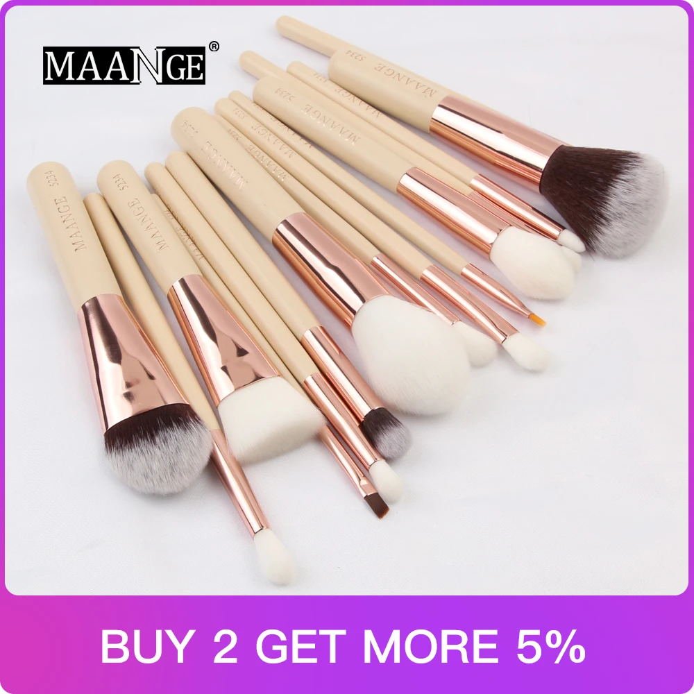 MAANGE 15Pcs Beige/Rose Gold Makeup Brushes Set Pro Make Up Brush Tools kit Powder Foundation Eye Liner natural-synthetic hair
MAANGE 15Pcs Beige/Rose Gold Makeup Brushes Set Pro Make Up Brush Tools kit Powder Foundation Eye Liner natural-synthetic hair