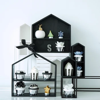 SWEETGO Black grey white wood house ornament racks for cupcake dessert table Nordic Fores wedding props tools wood cake stand
SWEETGO Black grey white wood house ornament racks for cupcake dessert table Nordic Fores wedding props tools wood cake stand