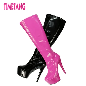 TIMETANG New Arrival Candy Color Women High Heel Boots Runway Fashion Round Toe Platform Mid-calf Boots for Women 7 Colors
TIMETANG New Arrival Candy Color Women High Heel Boots Runway Fashion Round Toe Platform Mid-calf Boots for Women 7 Colors
