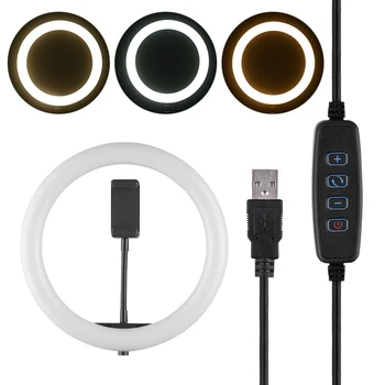 Desktop LED Video Ring Light Lamp 3 Lighting Modes with Phone Holder Ballhead Adapter for YouTube Recording Broadcast Makeup
Desktop LED Video Ring Light Lamp 3 Lighting Modes with Phone Holder Ballhead Adapter for YouTube Recording Broadcast Makeup