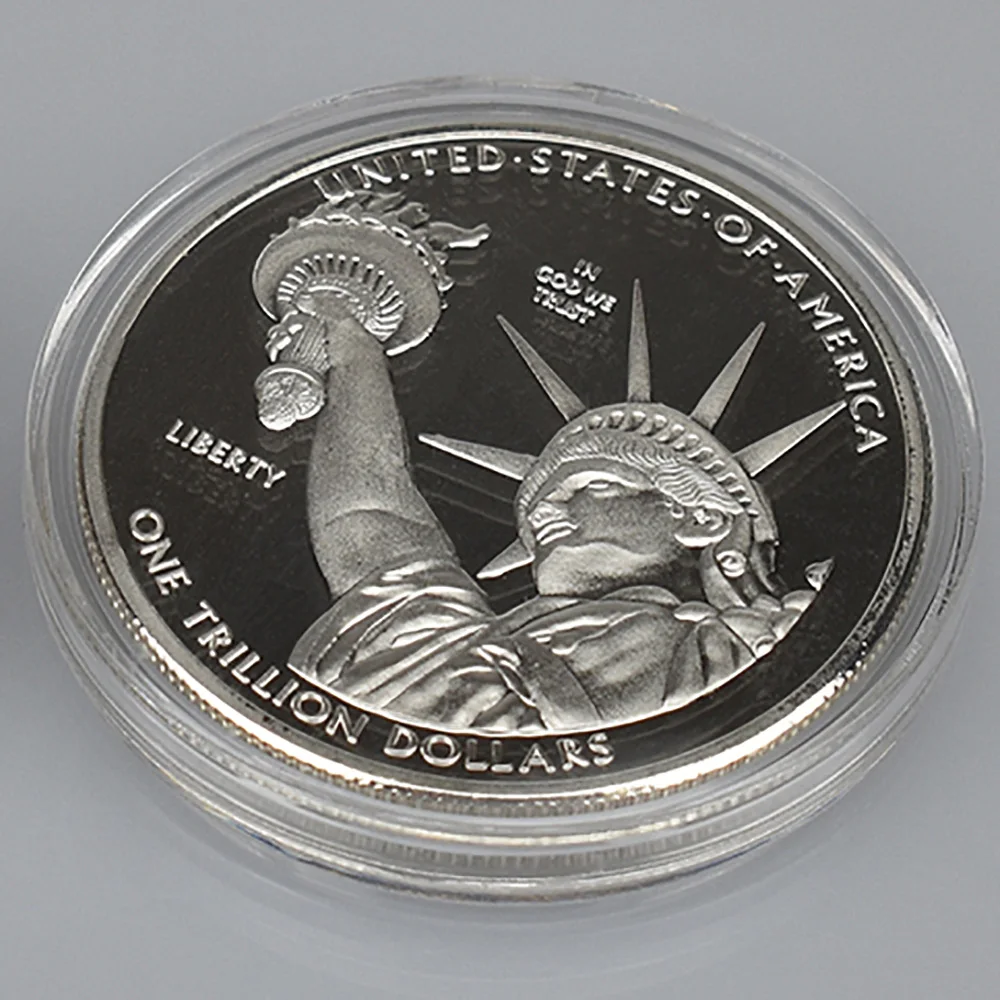 Коллекционная металлическая монета из США с золотым и серебряным покрытием 1