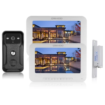 OWSOO 7 inch Video Door Phone with NO-Electric Strike Door Lock 2 Indoor Monitor with IR-CUT Outdoor Camera Wired Video Doorbell
OWSOO 7 inch Video Door Phone with NO-Electric Strike Door Lock 2 Indoor Monitor with IR-CUT Outdoor Camera Wired Video Doorbell