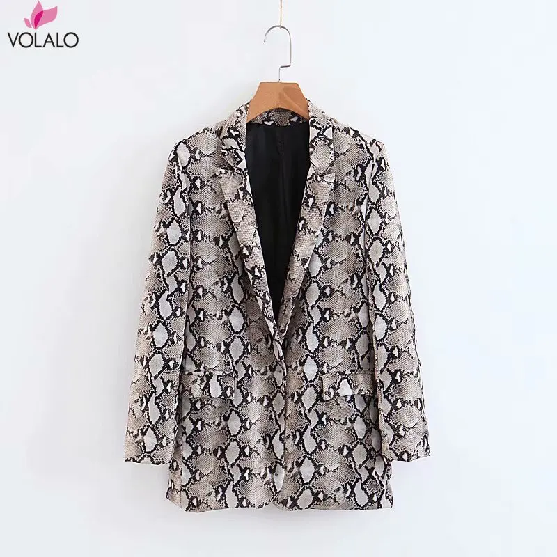 Spring Autumn Women's Vintage Snake Print Jackets Casual Lapel Long Sleeve Slim Long Jacket 2023 Fashion Pocket Snake Skin Coats
Spring Autumn Women's Vintage Snake Print Jackets Casual Lapel Long Sleeve Slim Long Jacket 2023 Fashion Pocket Snake Skin Coats