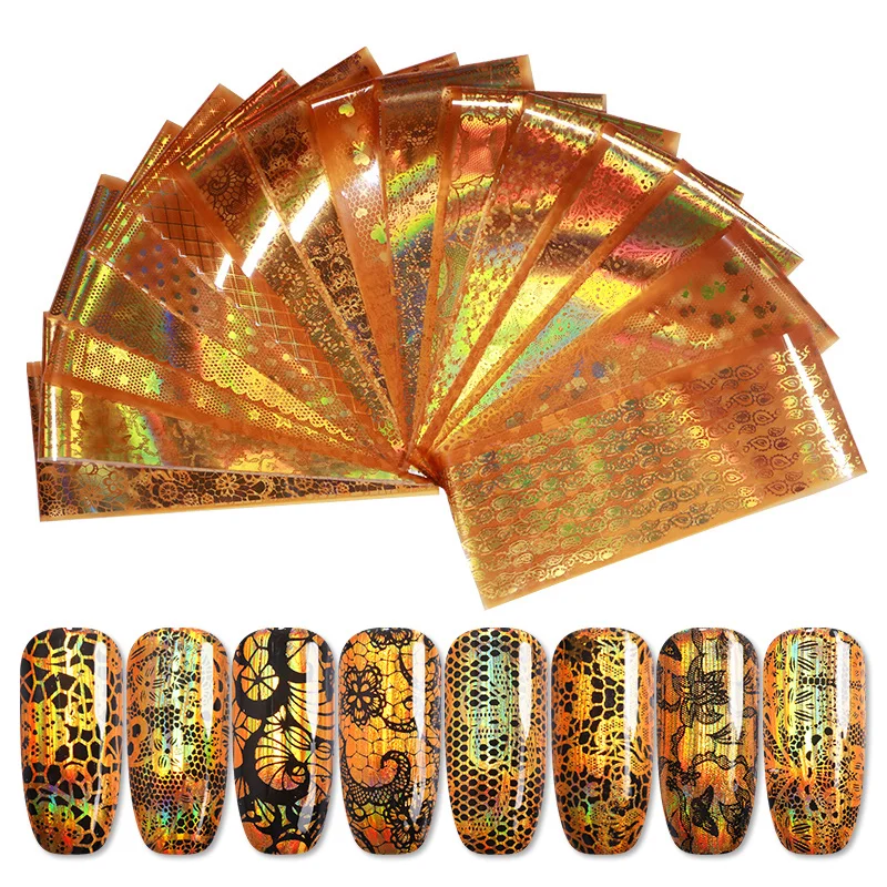 16Pcs/Set Charm Gold Nail Foils Nail Art Metal Color Transfer Stickers Papers Decals Mixed Flower Nail Decorations DIY
16Pcs/Set Charm Gold Nail Foils Nail Art Metal Color Transfer Stickers Papers Decals Mixed Flower Nail Decorations DIY