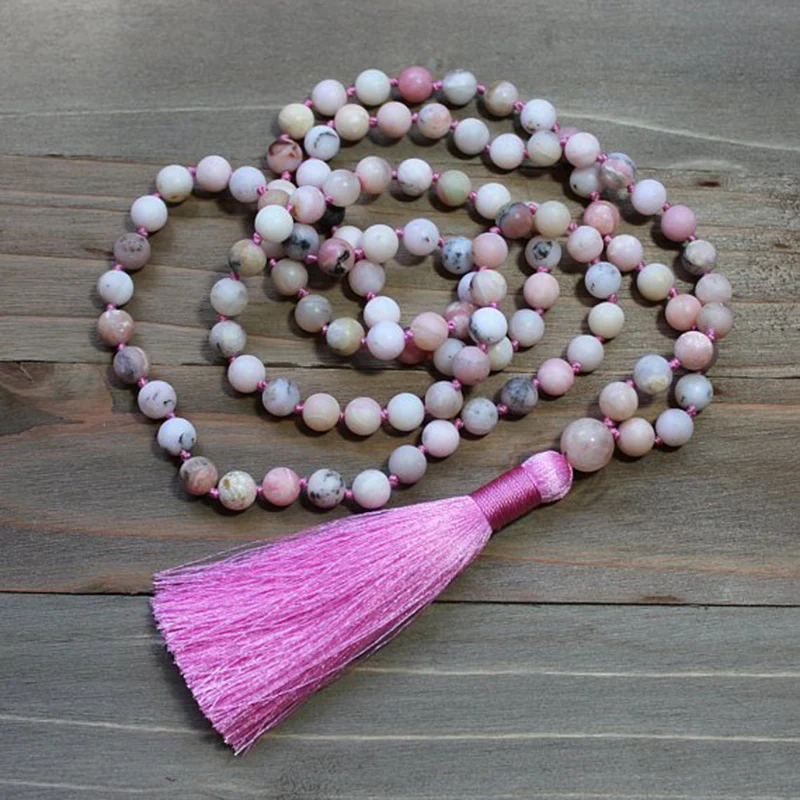 Pink Mala 108 Prayer beads Yoga Meditation Jewelry Matte Pink Zebra J-asper Necklace Spiritual Tassel Necklaces Gift for Her
Pink Mala 108 Prayer beads Yoga Meditation Jewelry Matte Pink Zebra J-asper Necklace Spiritual Tassel Necklaces Gift for Her