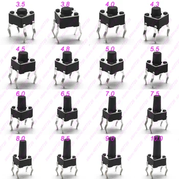 1000PCS 4.5X4.5MM DIP Series H=3.5MM~10MM 12V Micro Button Switch Tact Switch 260GF Momentary Tactical Push Button
1000PCS 4.5X4.5MM DIP Series H=3.5MM~10MM 12V Micro Button Switch Tact Switch 260GF Momentary Tactical Push Button