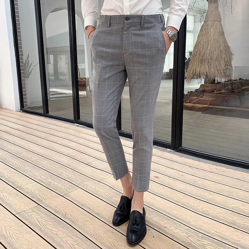New 2019 Spring Summer New Men's Fashion Casual Business Plaid Suit Pants Mle Slim Ankle Length Pants Grey Slacks England Style
New 2019 Spring Summer New Men's Fashion Casual Business Plaid Suit Pants Mle Slim Ankle Length Pants Grey Slacks England Style