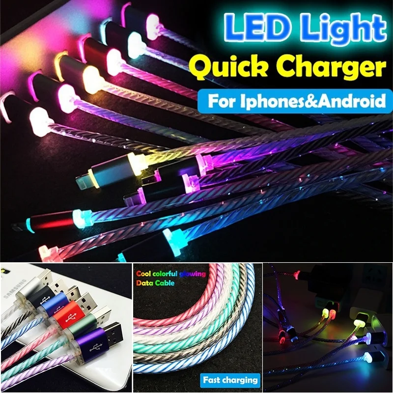 Type-C USB C Micro USB Cable Gradient LED Fast Charging Charger Cable For iPhone X Samsung Xiaomi Mobile Phone Tablets Wire 2m
Type-C USB C Micro USB Cable Gradient LED Fast Charging Charger Cable For iPhone X Samsung Xiaomi Mobile Phone Tablets Wire 2m