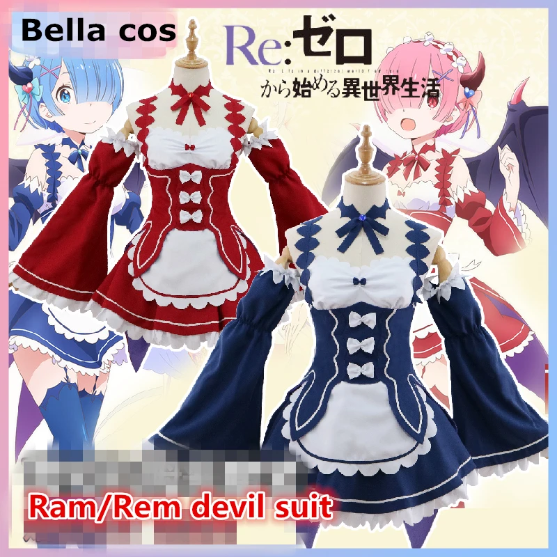 Custom size Re Zero Ram Rem cosplay costume devil demon suits female Apron dress Maid Halloween dresses Anime clothes outfit cos
Custom size Re Zero Ram Rem cosplay costume devil demon suits female Apron dress Maid Halloween dresses Anime clothes outfit cos