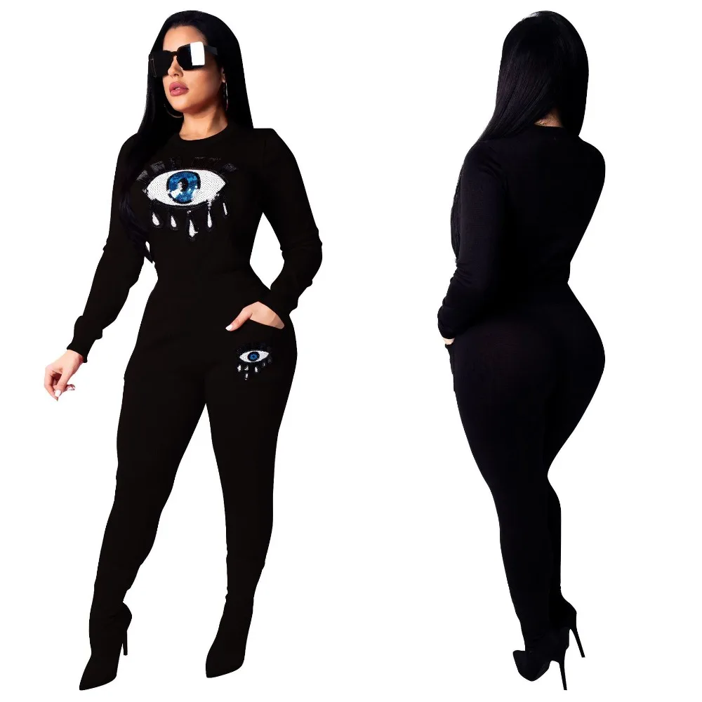 2019 New Sequins Big Eyes Women's Sets Sexy Casual Suit 2 Piece Set Streetwear Red Black
2019 New Sequins Big Eyes Women's Sets Sexy Casual Suit 2 Piece Set Streetwear Red Black