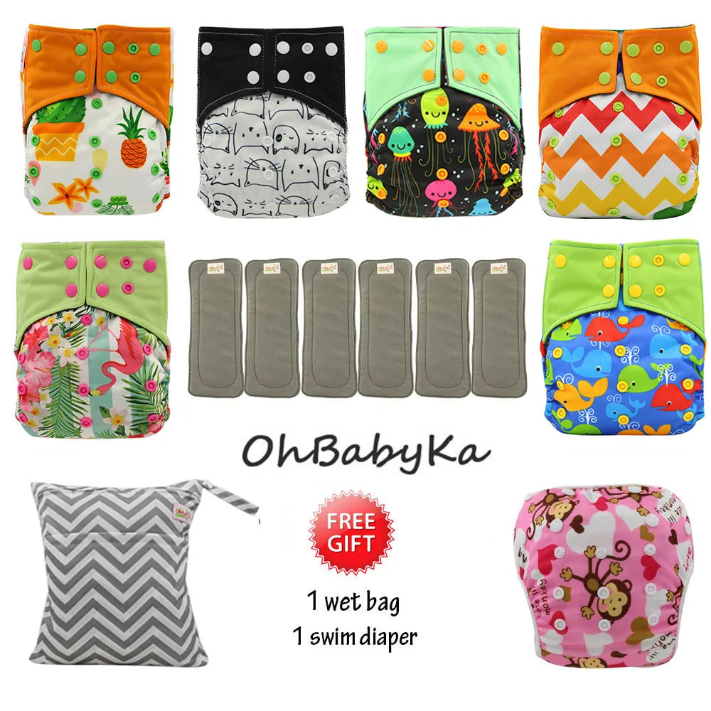 Ohbabyka Washable Baby Cloth Diaper Bamboo Charcoal Reusable All-in-two Pocket Diaper Adjustable+6pcs Bamboo Insert Baby Nappies
Ohbabyka Washable Baby Cloth Diaper Bamboo Charcoal Reusable All-in-two Pocket Diaper Adjustable+6pcs Bamboo Insert Baby Nappies