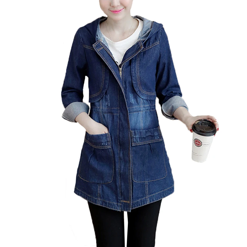 Plus Size Jeans Jacket Autumn Winter Coat Slim Denim Coats Vintage Female Cowboy Hooded Loose Women's Student Female Jackets
Plus Size Jeans Jacket Autumn Winter Coat Slim Denim Coats Vintage Female Cowboy Hooded Loose Women's Student Female Jackets