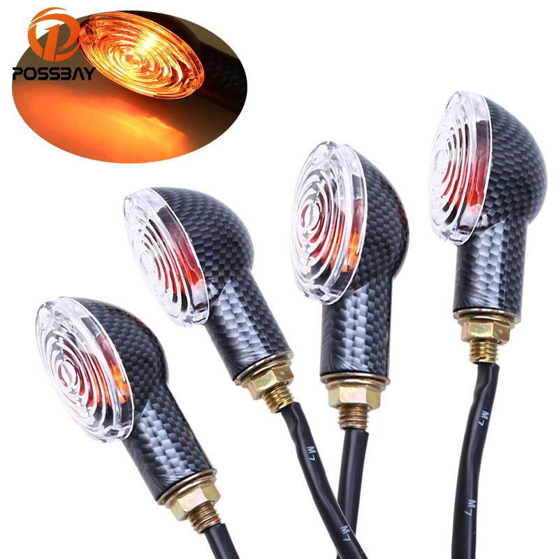 POSSBAY 4Pcs Carbon Fiber Motorcycle LED Turn Signal for Honda Shadow CB400 CB500X Universal Motorbike Blinker Indicator Light
POSSBAY 4Pcs Carbon Fiber Motorcycle LED Turn Signal for Honda Shadow CB400 CB500X Universal Motorbike Blinker Indicator Light