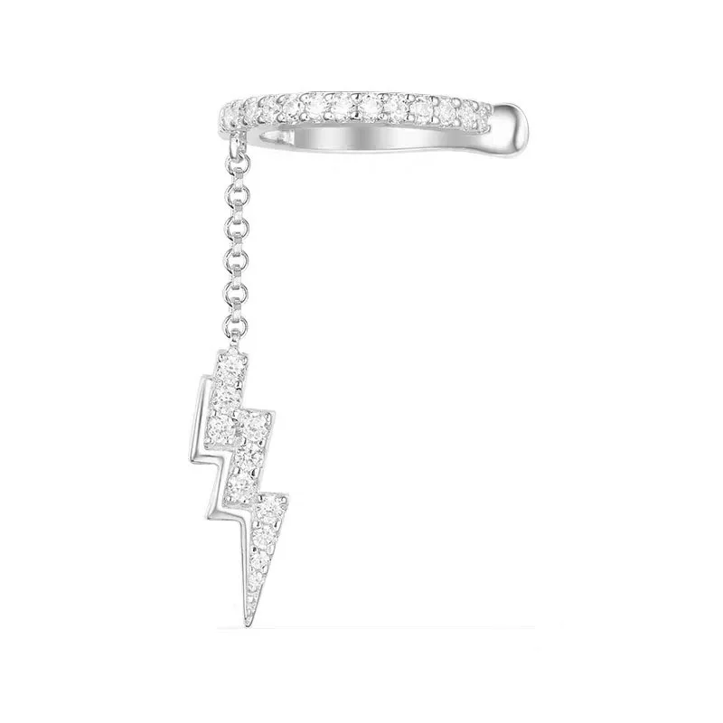 SLJELY 925 Sterling Silver Single Lightning Bolt Ear Clip Micro Cubic Zirconia Fashion Puck Earring Cuff for Women Girls Jewelry
SLJELY 925 Sterling Silver Single Lightning Bolt Ear Clip Micro Cubic Zirconia Fashion Puck Earring Cuff for Women Girls Jewelry