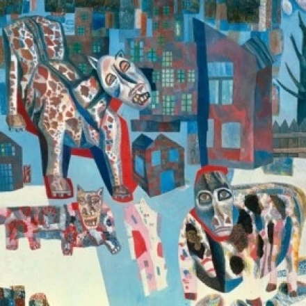 The Animals by Pavel Nikolaevic Filonov oil on canvas 1925-1926 1883-1941 Russia St Petersburg State Russian (18 x 24)