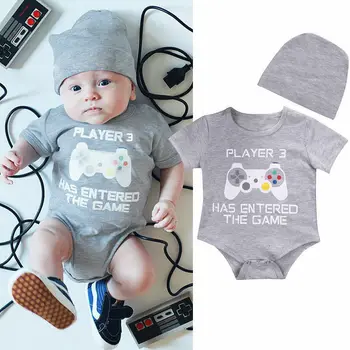 2019 Summer Newborn Baby Boy Girl Letter Printed Romper + Solid Color Hat Set Newborn Jumpsuit Clothes Outfits
2019 Summer Newborn Baby Boy Girl Letter Printed Romper + Solid Color Hat Set Newborn Jumpsuit Clothes Outfits