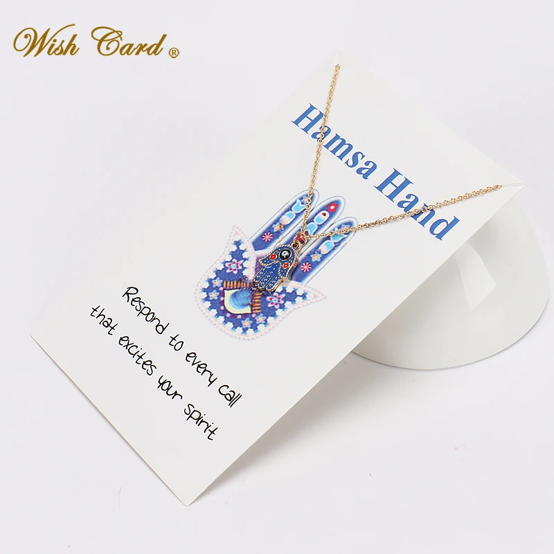 Wish Card Mysterious Mythology Hand of Fatima Necklace for Women Colar Jewelry Friendship Gifts with Card Adjustable Chian CN46
Wish Card Mysterious Mythology Hand of Fatima Necklace for Women Colar Jewelry Friendship Gifts with Card Adjustable Chian CN46
