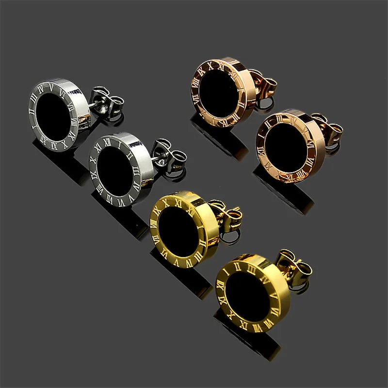 Hot Selling Anti-allergy Gold Color White Black Enamel Roman Number Love Stud Earring Stainless Steel Jewelry For Woman Man Gift
Hot Selling Anti-allergy Gold Color White Black Enamel Roman Number Love Stud Earring Stainless Steel Jewelry For Woman Man Gift
