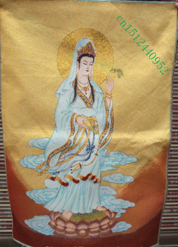 36 inch Chinese Silk embroidery Kwan-yin Guan Yin Goddess Tangka Thangka Painting Mural
36 inch Chinese Silk embroidery Kwan-yin Guan Yin Goddess Tangka Thangka Painting Mural