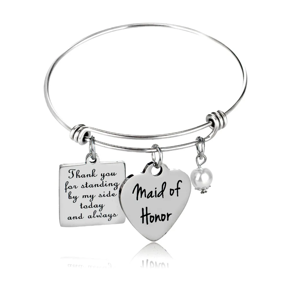 Square Heart Pearl Pendant Bangle Bracelet Maid Of Honor Women Family Friends Jewelry Stainless Steel Gifts Charm Wristband
Square Heart Pearl Pendant Bangle Bracelet Maid Of Honor Women Family Friends Jewelry Stainless Steel Gifts Charm Wristband