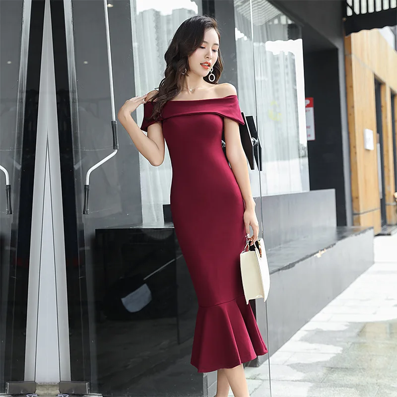2019 Spring Sexy Party Bodycon Office Dresses High-end Women Slash Neck Elegant Mermaid Dress Vestidos Vintage Bandage Dress
2019 Spring Sexy Party Bodycon Office Dresses High-end Women Slash Neck Elegant Mermaid Dress Vestidos Vintage Bandage Dress