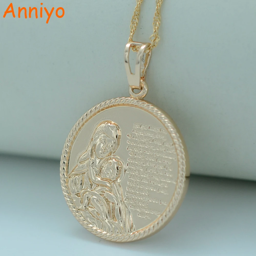 Anniyo Virgin Mary & Child Necklace for Women/Men,Mother of God Bible Pendant Necklaces Gold Color Notre Dame Jewelry #010104
Anniyo Virgin Mary & Child Necklace for Women/Men,Mother of God Bible Pendant Necklaces Gold Color Notre Dame Jewelry #010104