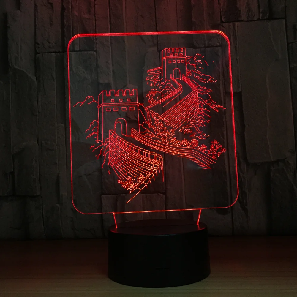 Chinese GreatWall 3D Lamp Colorful Touch LED Light Fixtures Led Decoration Creative Product Decor Gift Night Light Drop Shipping
Chinese GreatWall 3D Lamp Colorful Touch LED Light Fixtures Led Decoration Creative Product Decor Gift Night Light Drop Shipping