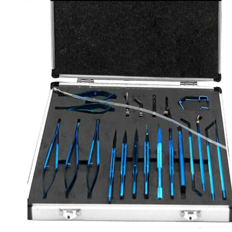 

21 pcs Ophthalmic Surgical Instruments Set Titanium Cataract Eye Handtool Set for Intraocular Lens Implant and Cataract Surgery