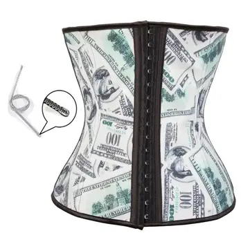 Latex Corset for Women - Sexy Money Printed Latex Waist Cincher Corsets Blue Vintage Print Corset
Latex Corset for Women - Sexy Money Printed Latex Waist Cincher Corsets Blue Vintage Print Corset