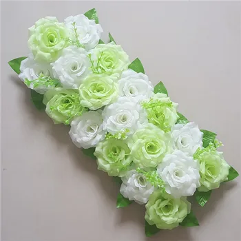 

2pc 50X20cm DIY wedding flower wall arrangement supplies silk peonies rose artificial flower row decor wedding iron arch