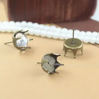 Vintage Crown Bezel Stud Earrings Settings Blank for 10mm DIY Crystal Glass Resin Dome Earrings Making Antique Bronze Plated
Vintage Crown Bezel Stud Earrings Settings Blank for 10mm DIY Crystal Glass Resin Dome Earrings Making Antique Bronze Plated