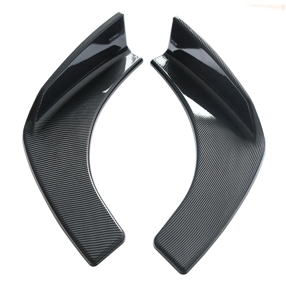 2PCS Scratch Resistant Carbon Fiber Pattern Decorative Replacement ABS Wrap Angle Bumper Splitter Wing Universal Front Shovel | Автомобили