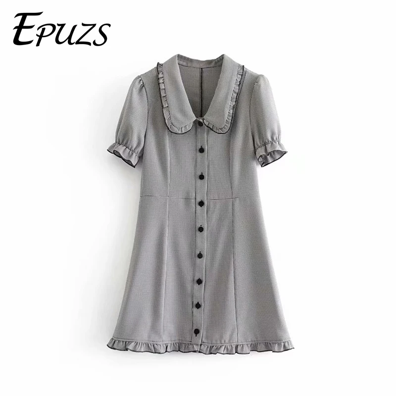 Summer kawaii ruffle grey plaid dress women elegant button short sleeve party dresses casual korean beach mini vestidos 2019
Summer kawaii ruffle grey plaid dress women elegant button short sleeve party dresses casual korean beach mini vestidos 2019