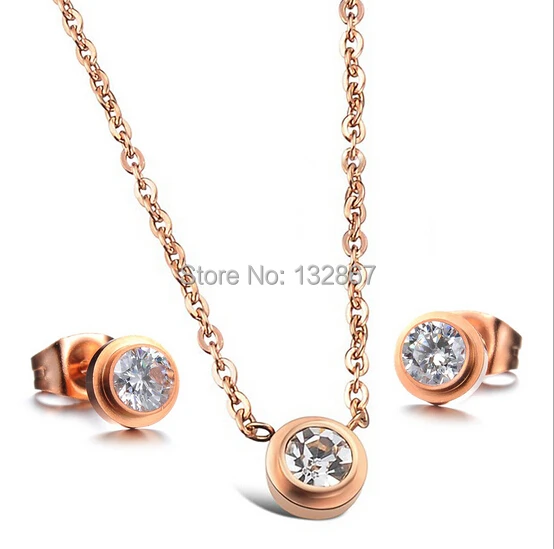 fashion gifts IP Rose Gold Crystals Necklace & Earring Set Stainless Steel Best Jewelry
fashion gifts IP Rose Gold Crystals Necklace & Earring Set Stainless Steel Best Jewelry