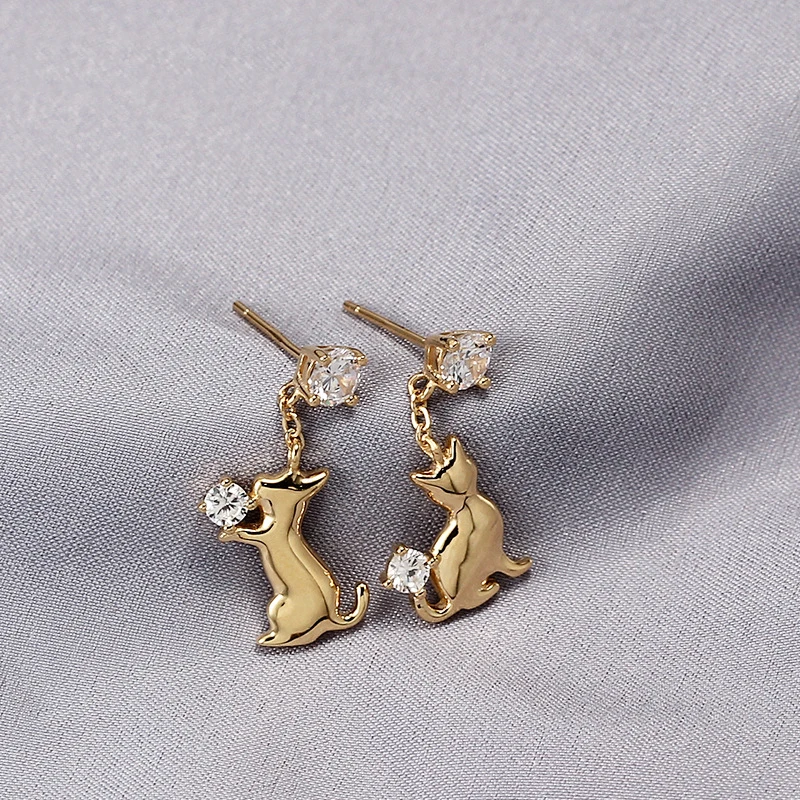 925 Sterling Silver Cute Cat Short Dangle Drop Earrings For Women Sweet Personalized Interesting Girls Gold Color Kitty Jewelry
925 Sterling Silver Cute Cat Short Dangle Drop Earrings For Women Sweet Personalized Interesting Girls Gold Color Kitty Jewelry