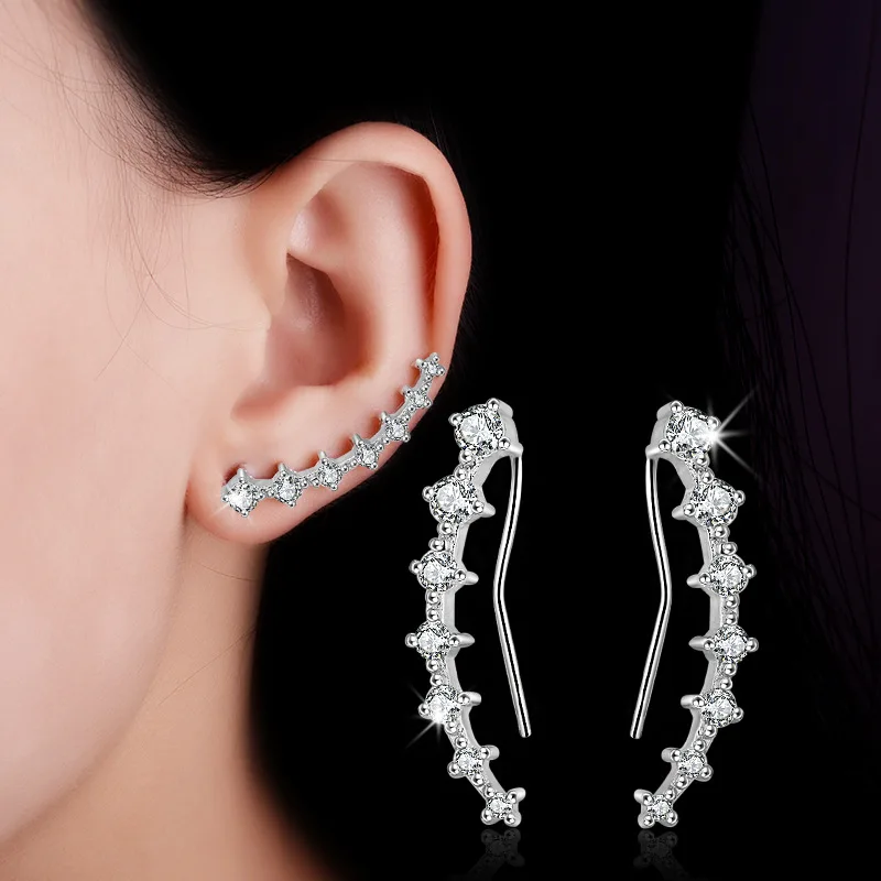 Fashion Seven stars CZ Stud Earrings for women Trendy Big Dipper Four-Prong Jewelry Beautifully Sliver Color Ear Cuff Accessorie
Fashion Seven stars CZ Stud Earrings for women Trendy Big Dipper Four-Prong Jewelry Beautifully Sliver Color Ear Cuff Accessorie
