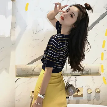 New ladies striped sweater for spring summer korean sweater woman summer short sleeve striped pullover women
New ladies striped sweater for spring summer korean sweater woman summer short sleeve striped pullover women