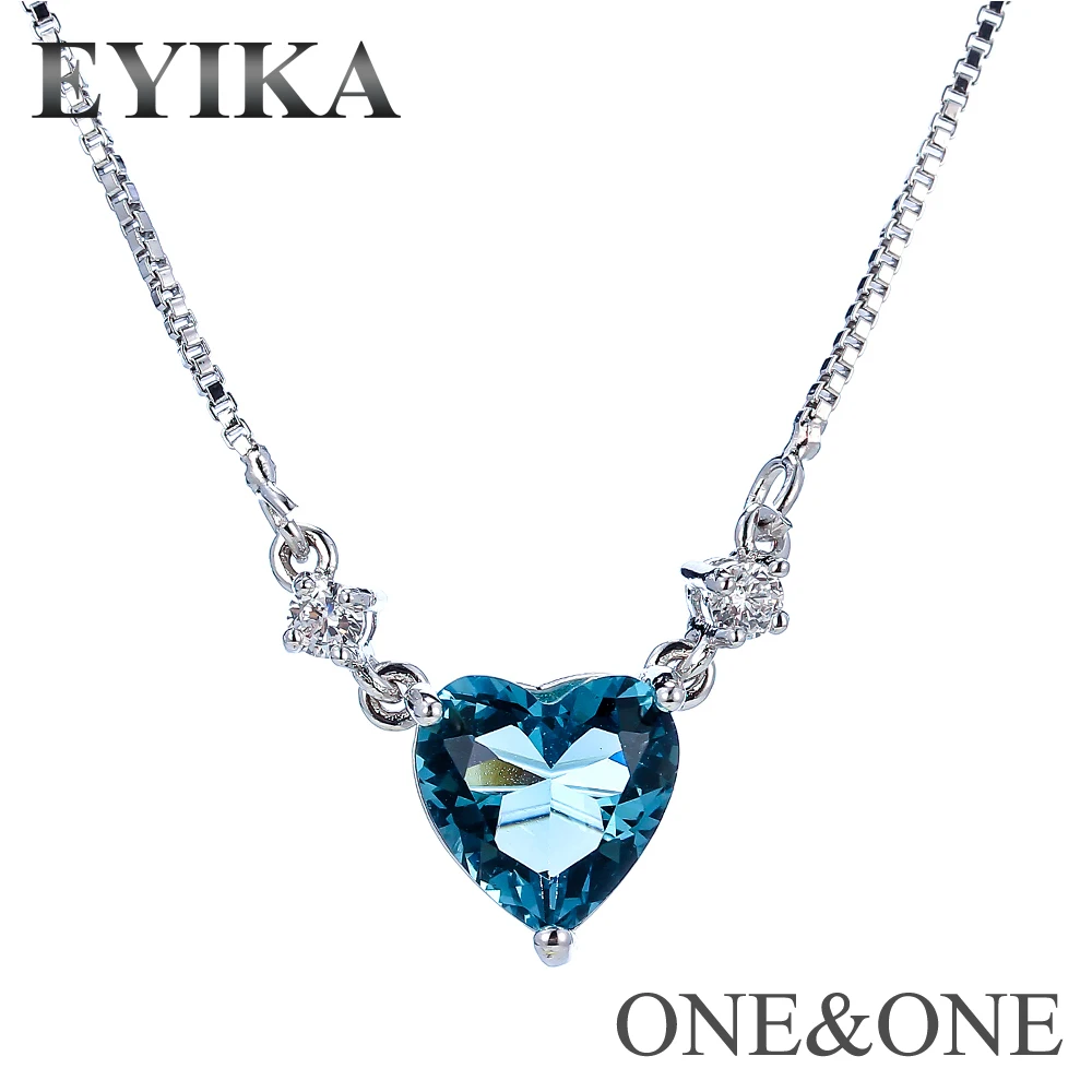 EYIKA Newest Heart Shape Pendant Prong setting design Glass Necklace with 2CZ Cubic zirconia Women Jewelry Wholesale
EYIKA Newest Heart Shape Pendant Prong setting design Glass Necklace with 2CZ Cubic zirconia Women Jewelry Wholesale