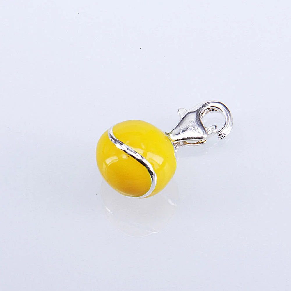 

Muffiy Brand Trendy Yellow Baseball Tennis Charm for Bracelet Choker Silver Color Colar Women Jewelry Sporty Untuk Wanita Bijoux