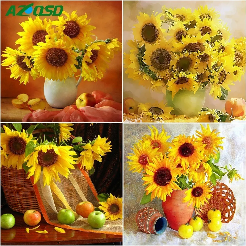AZQSD Diamond Painting Sunflower Diamond Embroidery Flowers 5d Diy Diamond Mosaic Full Square Needlework Crafts Home Decoration
AZQSD Diamond Painting Sunflower Diamond Embroidery Flowers 5d Diy Diamond Mosaic Full Square Needlework Crafts Home Decoration