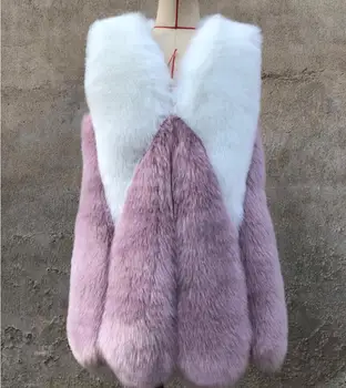 Faux fox fur new winter woman England Style V-Neck long Faux Fur sleeveless vest sweet female Leisure causal long Faux Fur 
Faux fox fur new winter woman England Style V-Neck long Faux Fur sleeveless vest sweet female Leisure causal long Faux Fur