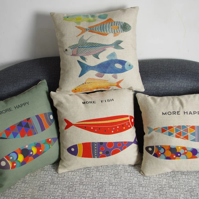 Colorful Sea Animal Fish Pattern Cotton Linen Cushion Cover Pillowcase Chair Waist Throw Pillow Cover 18x18 inches
Colorful Sea Animal Fish Pattern Cotton Linen Cushion Cover Pillowcase Chair Waist Throw Pillow Cover 18x18 inches