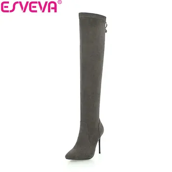 ESVEVA 2019 Women Sexy Boots Thin Heels Over The Knee Boots High Heels Winter Shoes Slim Look Pointed Toe Shoes Woman Size 34-43
ESVEVA 2019 Women Sexy Boots Thin Heels Over The Knee Boots High Heels Winter Shoes Slim Look Pointed Toe Shoes Woman Size 34-43