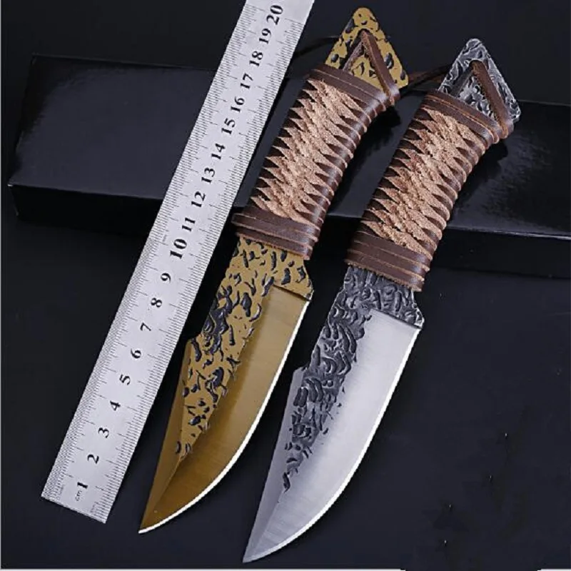 Hand-grain forging high hardness straight knife Outdoor knife Portable tactical field survival self-defense tool
Hand-grain forging high hardness straight knife Outdoor knife Portable tactical field survival self-defense tool