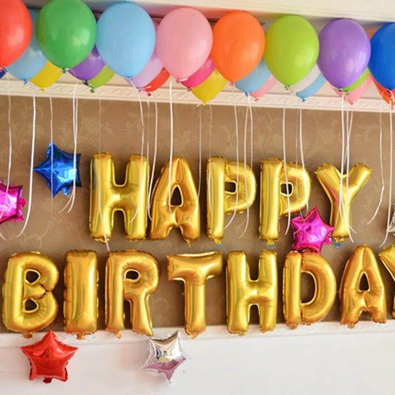 16 inch Happy Birthday Letters Balloons 13pcs/set Foil Balloons 4 Colors Aluminum Helium Balloons Party Decoration
16 inch Happy Birthday Letters Balloons 13pcs/set Foil Balloons 4 Colors Aluminum Helium Balloons Party Decoration
