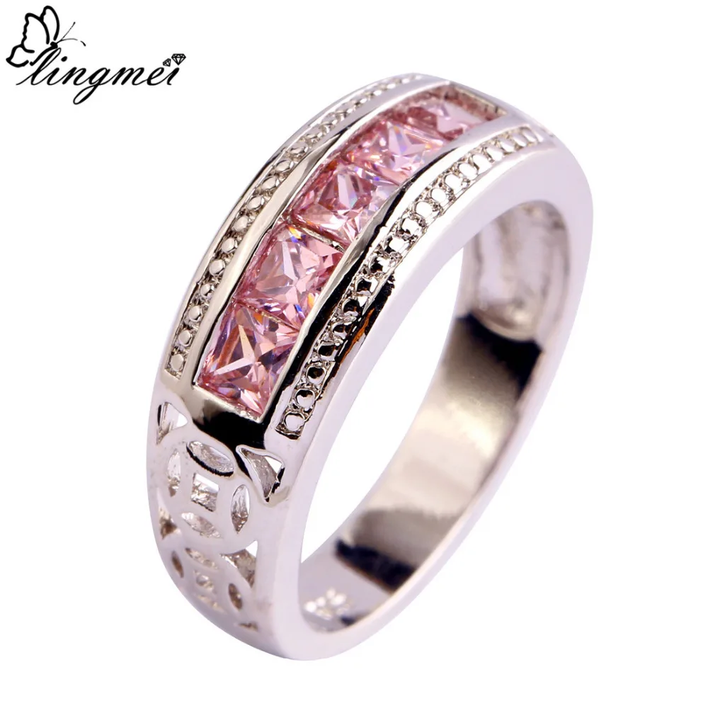 lingmei Drop Shipping Pink CZ New Popular Silver 925 Ring Jewelry For Women Gift Size 6 7 8 9 10 Engagement Rings Wholesale
lingmei Drop Shipping Pink CZ New Popular Silver 925 Ring Jewelry For Women Gift Size 6 7 8 9 10 Engagement Rings Wholesale