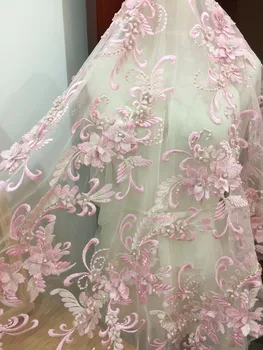 Lux 3D Pearl Beaded Blossom Floral Embroidery Lace Fabric in Pink Blue by Yard , Haute Couture Bridal Wedding Gown Fabric
Lux 3D Pearl Beaded Blossom Floral Embroidery Lace Fabric in Pink Blue by Yard , Haute Couture Bridal Wedding Gown Fabric