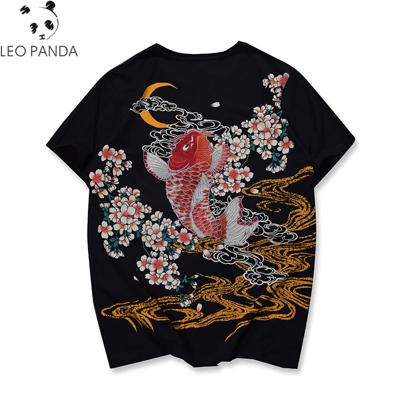 2019 Summer Chinese Style Yokosuka Embroidery carp Print Cherry blossoms T-shirt Women Fashion O-Neck Tops for Lovers Tees
2019 Summer Chinese Style Yokosuka Embroidery carp Print Cherry blossoms T-shirt Women Fashion O-Neck Tops for Lovers Tees
