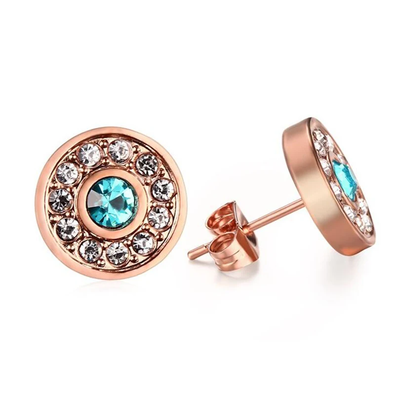 Exquisite Classic Stud Earring for Women Rose Gold Color Stainless Steel Green Stone Circle Earring Female Luxury Jewelry
Exquisite Classic Stud Earring for Women Rose Gold Color Stainless Steel Green Stone Circle Earring Female Luxury Jewelry